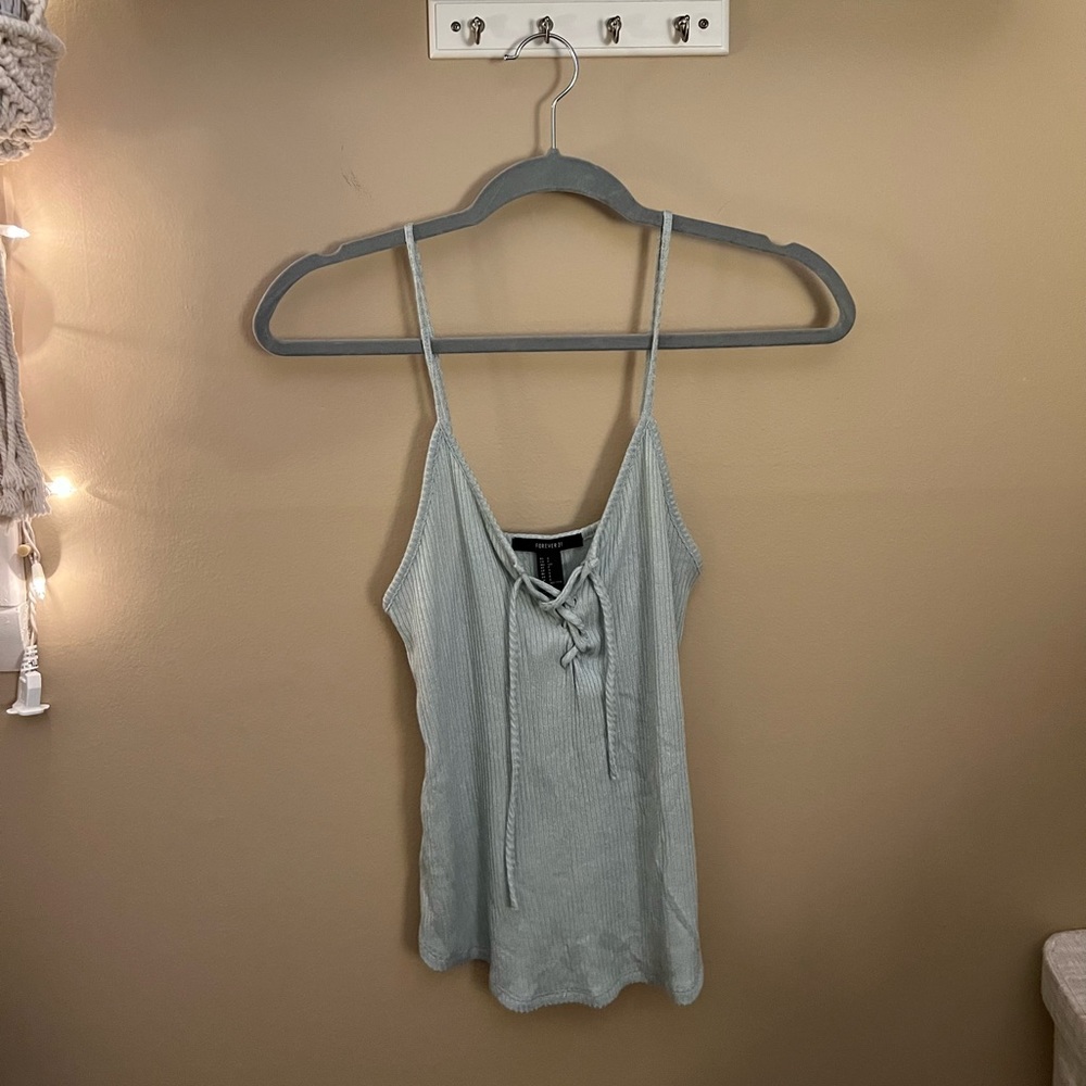 Forever 21 cropped tank top with criss cross size S